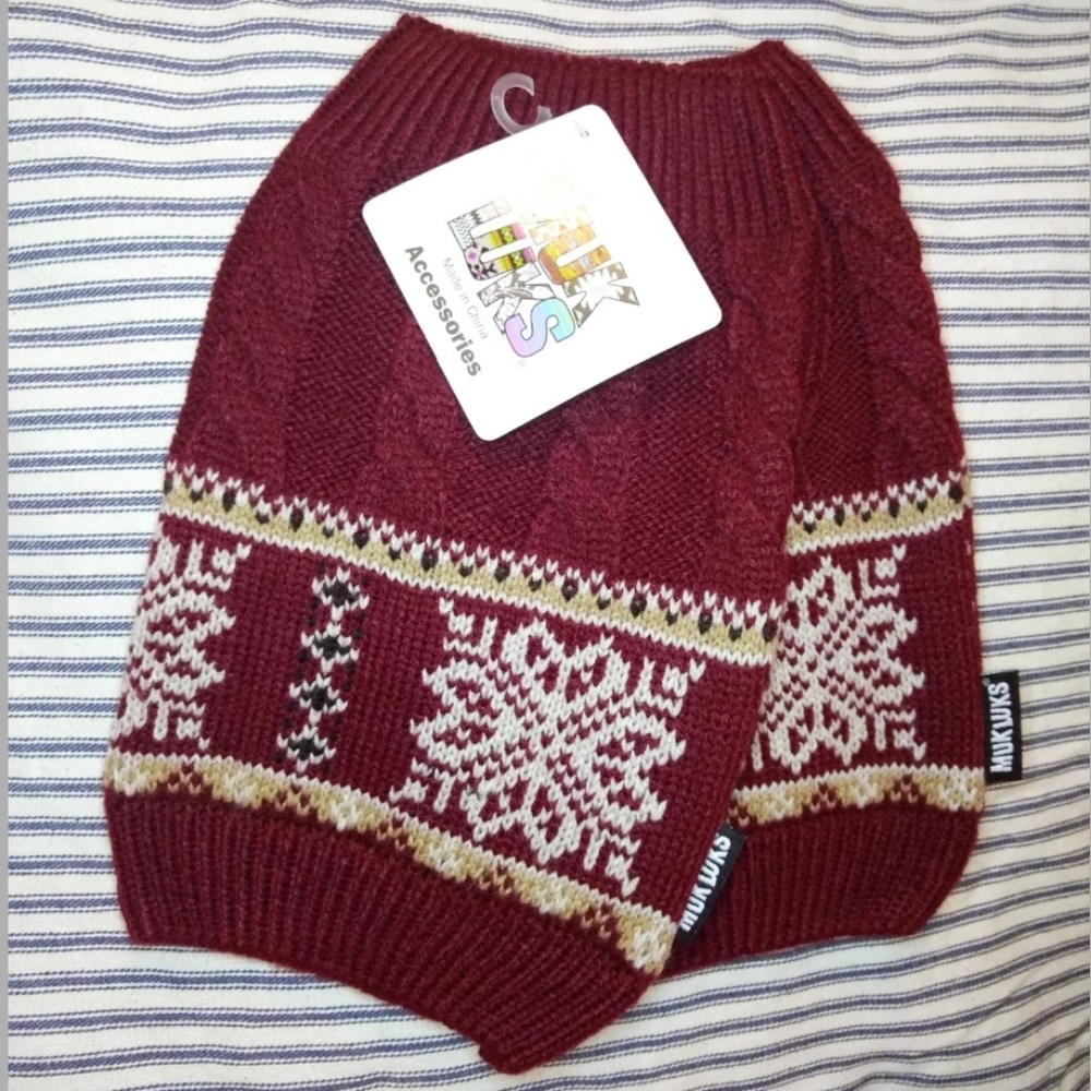 MUK LUKS Women's Boot Toppers Burgundy NEW